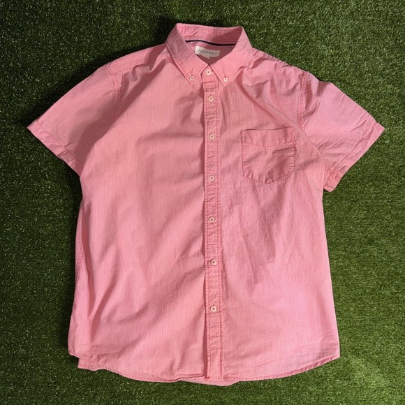 Aeropostale Other - Aeropostale Mens XL Pink Short Sleeve Button Down Shirt Cotton Casual Pocket XL
